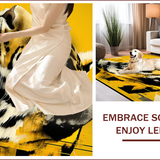 Ultra Soft Area Rug, Non Slip, Stain Resistant, Washable Area Rugs for Living Room, Bedroom, Eclectic Animal Motif Decor(Yellow)