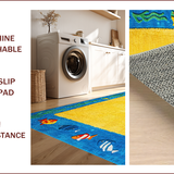 Ultra Soft Area Rug, Non Slip, Stain Resistant, Washable Area Rugs for Living Room, Bedroom, Vibrant Marine Life Classroom Non-Slip Area Carpet(Blue)