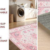Ultra Soft Area Rug, Non Slip, Stain Resistant, Washable Area Rugs for Living Room, Bedroom, Pastel Cozy Textured Delight(Pink)