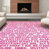 Ultra Soft Area Rug, Non Slip, Stain Resistant, Washable Area Rugs for Living Room, Bedroom, Eclectic Soft Pink Quote Decor(Beige)