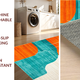Ultra Soft Area Rug, Non Slip, Stain Resistant, Washable Area Rugs for Living Room, Bedroom, Contemporary Arch Motif(Orange)