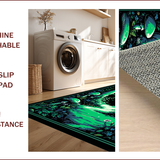 Ultra Soft Area Rug, Non Slip, Stain Resistant, Washable Area Rugs for Living Room, Bedroom, Soft Retro Nature Inspired Design(Green)