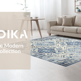 Ivory Distressed Medallion(Blue)