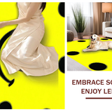 Ultra Soft Area Rug, Non Slip, Stain Resistant, Washable Area Rugs for Living Room, Bedroom, Lively Colorful Abstract Icon(Yellow)