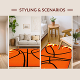 Ultra Soft Area Rug, Non Slip, Stain Resistant, Washable Area Rugs for Living Room, Bedroom, Vivid Black Orange Flame Concept(Orange)