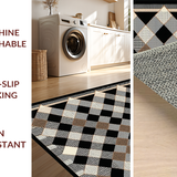 Ultra Soft Area Rug, Non Slip, Stain Resistant, Washable Area Rugs for Living Room, Bedroom, Bold Monochrome Diamond Arrangement(Beige)