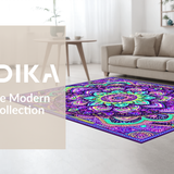 Ultra Soft Area Rug, Non Slip, Stain Resistant, Washable Area Rugs for Living Room, Bedroom, Lively Contemporary Tiled Aesthetic(Purple)