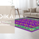 Ultra Soft Area Rug, Non Slip, Stain Resistant, Washable Area Rugs for Living Room, Bedroom, Transitional Carnival Inspired Decor(Purple)