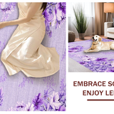 Ultra Soft Area Rug, Non Slip, Stain Resistant, Washable Area Rugs for Living Room, Bedroom, Purple Whimsical Curved Lines(Purple)
