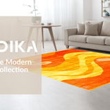 Ultra Soft Area Rug, Non Slip, Stain Resistant, Washable Area Rugs for Living Room, Bedroom, Stylish Cozy Fluffy Color Gradient(Orange)
