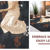 Ultra Soft Area Rug, Non Slip, Stain Resistant, Washable Area Rugs for Living Room, Bedroom, Sophisticated Graphite Paw Print Style(Black)