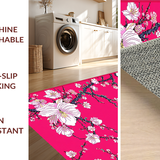 Ultra Soft Area Rug, Non Slip, Stain Resistant, Washable Area Rugs for Living Room, Bedroom, Charming Floral Watercolor Aesthetic(Pink)