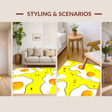 Ultra Soft Area Rug, Non Slip, Stain Resistant, Washable Area Rugs for Living Room, Bedroom, Sunny Yellow Fun Shape(Yellow)