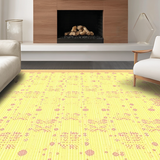 Ultra Soft Area Rug, Non Slip, Stain Resistant, Washable Area Rugs for Living Room, Bedroom, Trendy Color Blocked Round Rug(Yellow)