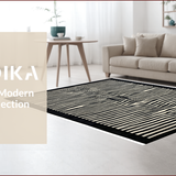 Ultra Soft Area Rug, Non Slip, Stain Resistant, Washable Area Rugs for Living Room, Bedroom, Exotic Animal Print Bedroom Carpet with Bold Contrast(Black)