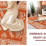 Ultra Soft Area Rug, Non Slip, Stain Resistant, Washable Area Rugs for Living Room, Bedroom, Stylish Minimalist Knot Design(Orange)