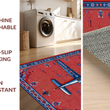 Ultra Soft Area Rug, Non Slip, Stain Resistant, Washable Area Rugs for Living Room, Bedroom, Rustic Military Aircraft Inspiration(Red)
