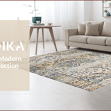 Ultra Soft Area Rug, Non Slip, Stain Resistant, Washable Area Rugs for Living Room, Bedroom, Vintage Taupe Damask Elegance(Beige)