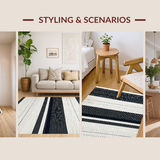 Contemporary Striped Rustic Charm(Black)