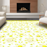 Ultra Soft Area Rug, Non Slip, Stain Resistant, Washable Area Rugs for Living Room, Bedroom, Rustic Yellow Flower Arrangement(Yellow)