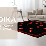 Ultra Soft Area Rug, Non Slip, Stain Resistant, Washable Area Rugs for Living Room, Bedroom, Elegant Minimalist Monochrome Design(Red)