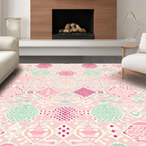 Ultra Soft Area Rug, Non Slip, Stain Resistant, Washable Area Rugs for Living Room, Bedroom, Vibrant Holiday Egg Arrangement(Pink)