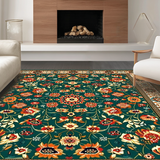 Charming Rustic Floral Tapestry(Green)