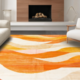 Ultra Soft Area Rug, Non Slip, Stain Resistant, Washable Area Rugs for Living Room, Bedroom, Elegant Swirling Fluidic Design(Orange)