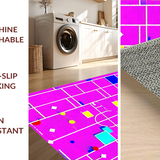 Ultra Soft Area Rug, Non Slip, Stain Resistant, Washable Area Rugs for Living Room, Bedroom, Joyful Pink and Yellow Artistic Layout(Pink)