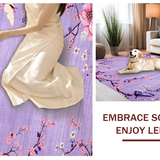 Ultra Soft Area Rug, Non Slip, Stain Resistant, Washable Area Rugs for Living Room, Bedroom, Bright Cheerful Floral Composition(Purple)