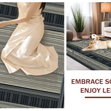 Ultra Soft Area Rug, Non Slip, Stain Resistant, Washable Area Rugs for Living Room, Bedroom, Contemporary High-Contrast Patterned Elegance(Beige)