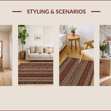 Ultra Soft Area Rug, Non Slip, Stain Resistant, Washable Area Rugs for Living Room, Bedroom, Farmhouse Vintage Bedroom Cabin Lodge Area Rug(Brown)