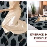 Ultra Soft Area Rug, Non Slip, Stain Resistant, Washable Area Rugs for Living Room, Bedroom, Contemporary Animal Print Bedroom Rug for Minimalist Decor(Black)