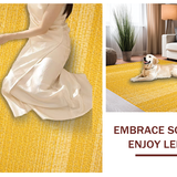 Ultra Soft Area Rug, Non Slip, Stain Resistant, Washable Area Rugs for Living Room, Bedroom, Charming Solid Mustard Shag Style(Yellow)