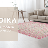 Ultra Soft Area Rug, Non Slip, Stain Resistant, Washable Area Rugs for Living Room, Bedroom, Scalloped Edge Bow Room Carpet Charming Pink(Pink)