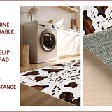 Ultra Soft Area Rug, Non Slip, Stain Resistant, Washable Area Rugs for Living Room, Bedroom, Western Cow Print Living Room Non-Slip Rug(White)