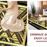 Ultra Soft Area Rug, Non Slip, Stain Resistant, Washable Area Rugs for Living Room, Bedroom, Luxurious Ornamental Geometric Composition(Gold)