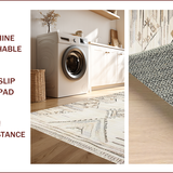 Ultra Soft Area Rug, Non Slip, Stain Resistant, Washable Area Rugs for Living Room, Bedroom, Elegant Earthy Tiled Aesthetic(Beige)