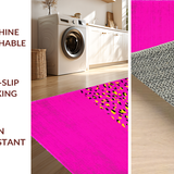 Ultra Soft Area Rug, Non Slip, Stain Resistant, Washable Area Rugs for Living Room, Bedroom, Charming Colorful Jungle Theme(Pink)