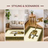 Ultra Soft Area Rug, Non Slip, Stain Resistant, Washable Area Rugs for Living Room, Bedroom, Rustic Earthy Leopard Vibes(Beige)
