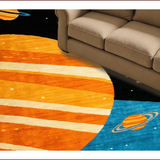 Ultra Soft Area Rug, Non Slip, Stain Resistant, Washable Area Rugs for Living Room, Bedroom, Vibrant Cosmic Exploration Motif(Black)