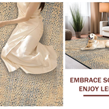 Ultra Soft Area Rug, Non Slip, Stain Resistant, Washable Area Rugs for Living Room, Bedroom, Elegant Western Themed Texture(Beige)