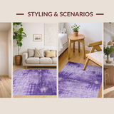 Ultra Soft Area Rug, Non Slip, Stain Resistant, Washable Area Rugs for Living Room, Bedroom, Lush Fluffy Contemporary Vibe(Purple)