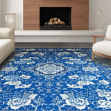 Stylish Abstract Ogee Patterned(Blue)
