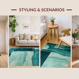 Ultra Soft Area Rug, Non Slip, Stain Resistant, Washable Area Rugs for Living Room, Bedroom, Timeless Natural Tide Elements(Blue)
