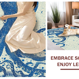 Ultra Soft Area Rug, Non Slip, Stain Resistant, Washable Area Rugs for Living Room, Bedroom, Seaside Octopus Carpet - Nautical Blue(Blue)