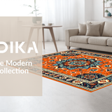 Ultra Soft Area Rug, Non Slip, Stain Resistant, Washable Area Rugs for Living Room, Bedroom, Playful Striped Citrus Theme(Orange)