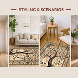 Ultra Soft Area Rug, Non Slip, Stain Resistant, Washable Area Rugs for Living Room, Bedroom, Serene Naturalistic Visual Appeal(Beige)