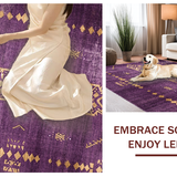 Ultra Soft Area Rug, Non Slip, Stain Resistant, Washable Area Rugs for Living Room, Bedroom, Charming Distressed Geometric Flair(Purple)