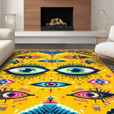 Ultra Soft Area Rug, Non Slip, Stain Resistant, Washable Area Rugs for Living Room, Bedroom, Dynamic Color Blocking Design(Yellow)